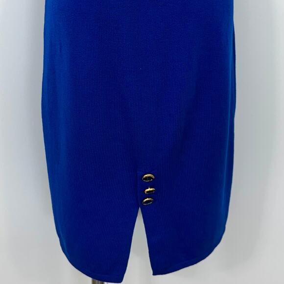 St. John Santana Knit SET Short Sleeve Cardigan and Skirt Blue Vintage | Size 6 - Picture 10 of 13